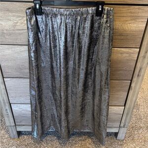 Old Navy Metallic Silver Maxi Skirt
